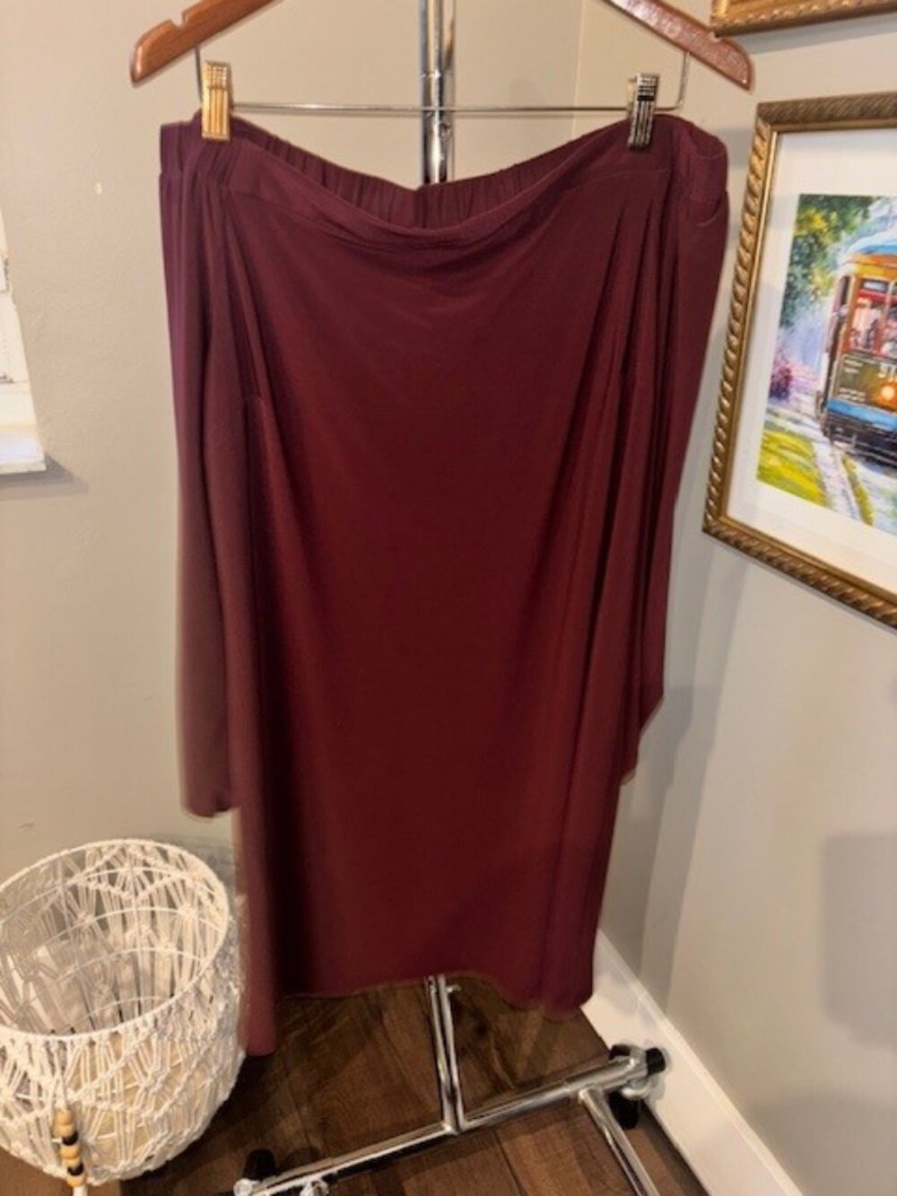 Wine dressy swing dress - Picture 2 of 3
